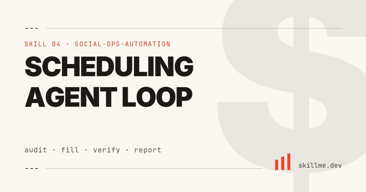 Scheduling Agent Loop — Social Ops Automation hero card