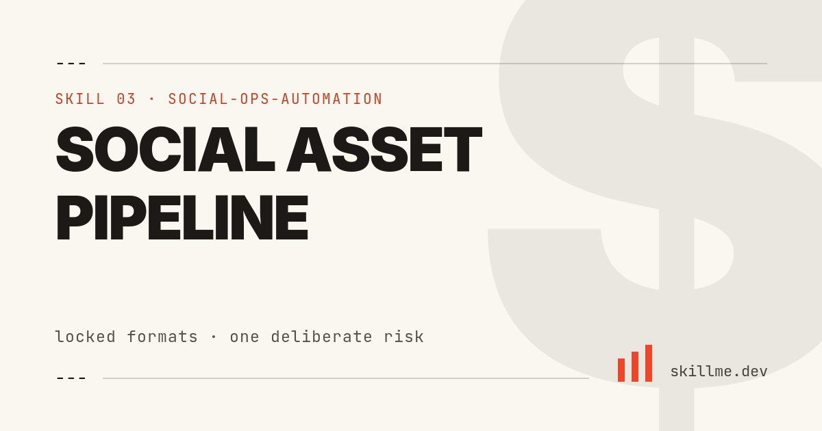 Social Asset Pipeline — Social Ops Automation hero card