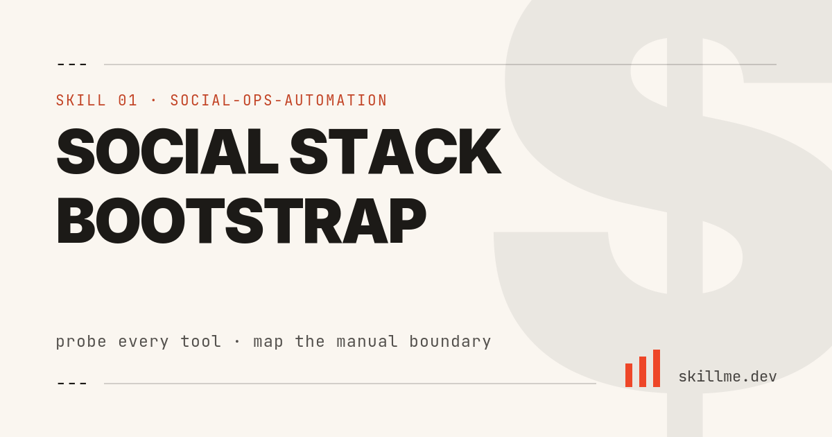 Social Stack Bootstrap — Social Ops Automation hero card